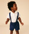 Katoenen polo met korte mouwen voor baby's wit MARSHMALLOW