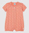 Combicourt fleuri bébé en coton biologique rose PAPAYE/ MARSHMALLOW