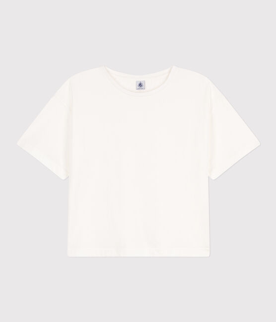 LE BOXY, T-shirt voor dames in katoen  wit MARSHMALLOW