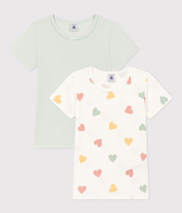 Set van 2 T-shirts met korte mouwen met hart voor meisjes in katoen multicouleur
