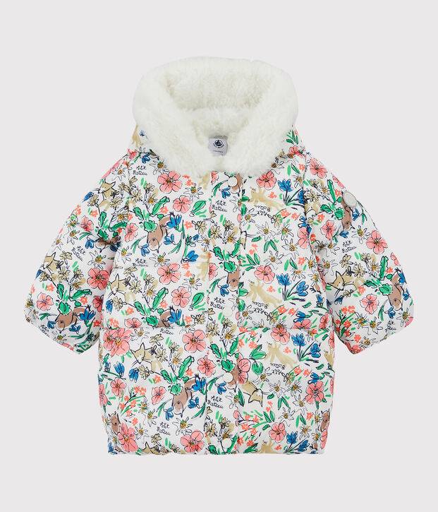 Doudoune matelass&eacute;e b&eacute;b&eacute;. blanc/multicouleur