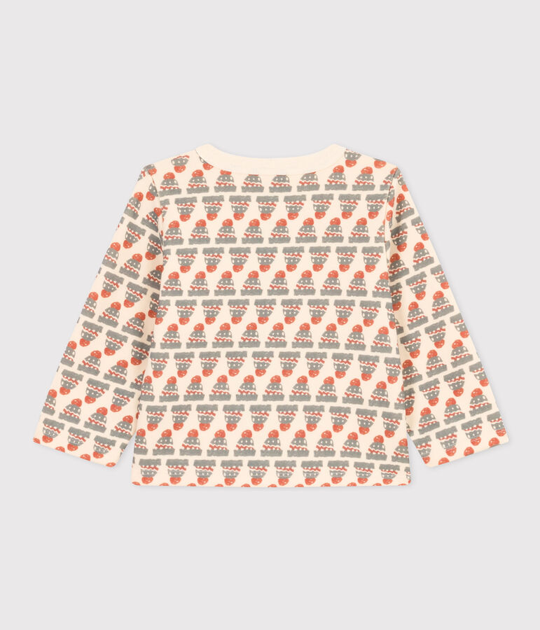 Cardigan en jersey &eacute;pais imprim&eacute; b&eacute;b&eacute; &eacute;cru/multicouleur