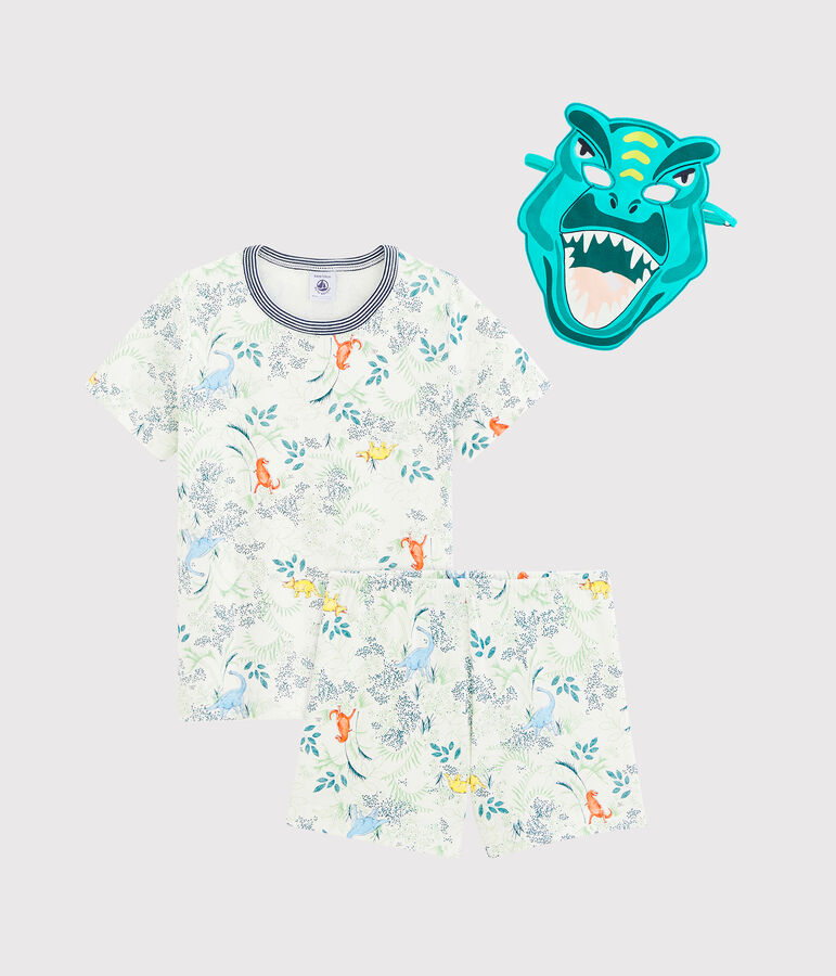 Pyjacourt petit gar&ccedil;on avec masque blanc/multicouleur