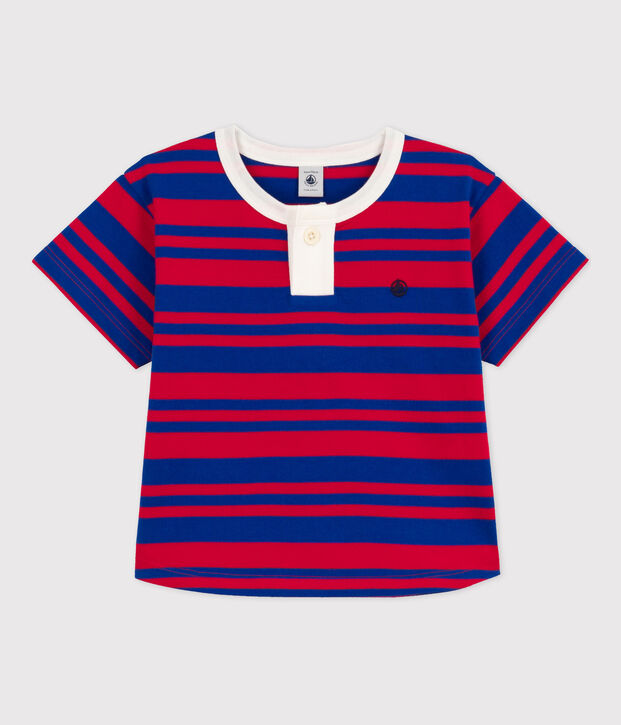 Tee-shirt manches courtes en coton enfant gar&ccedil;on blanc
