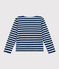 Katoenen marinetruitje met knoopsluiting voor dames blauw MEDIEVAL/wit MARSHMALLOW