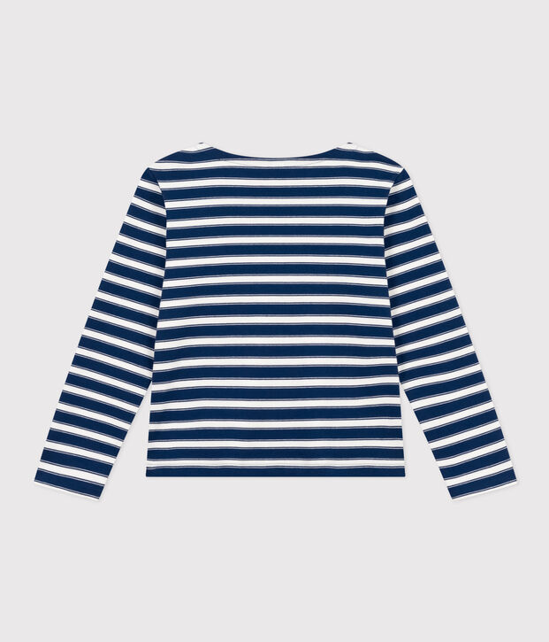 Marini&egrave;re boutonn&eacute;e en coton Femme bleu/blanc