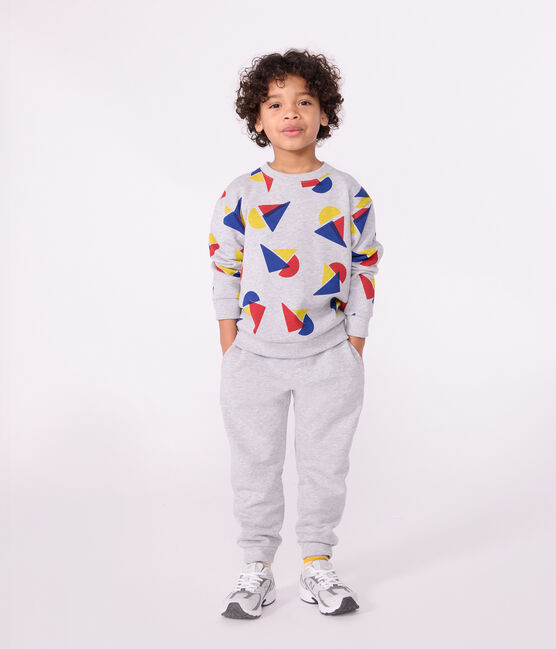 Effen katoenen joggingbroek voor kinderen grijs FUMEE CHINE