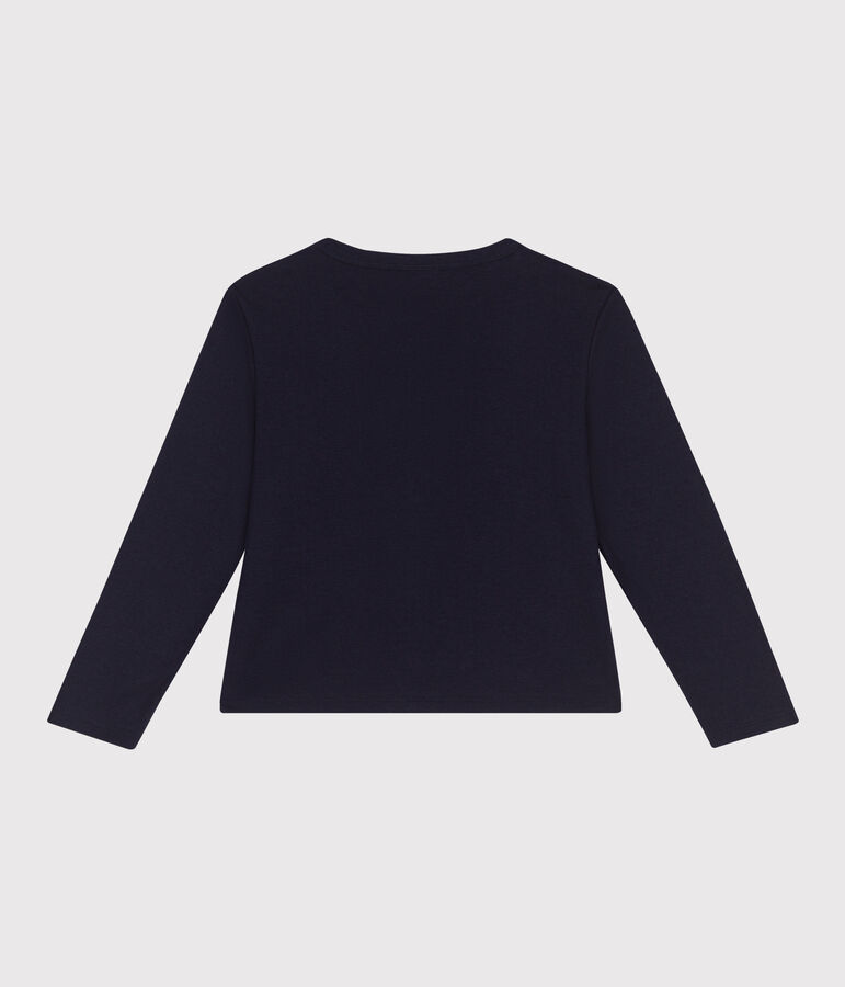 Effen katoenen cardigan voor kinderen blauw