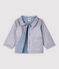 Veste cérémonie en serge craquante bébé garçon gris CONCRETE/blanc MARSHMALLOW