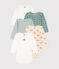 Setje met 5 katoenen body's met lange mouw en wasbeerprint voor baby's variante 1