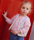 Mouwloos babyvestje met print van poplin uit katoen en sherpa
