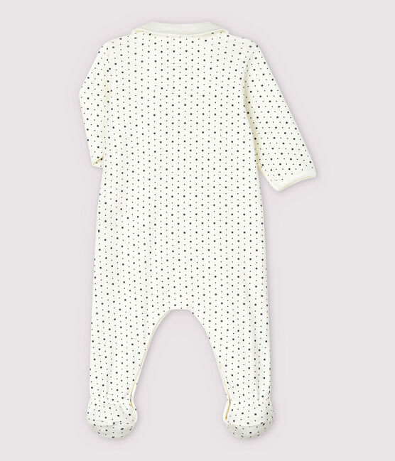 Baby pyjama van biologisch katoen met een sterretjeskraagje wit MARSHMALLOW/grijs TEMPETE