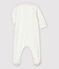 Baby pyjama van biologisch katoen met een sterretjeskraagje wit MARSHMALLOW/grijs TEMPETE