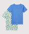 Set van 2 t-shirts met korte mouwen van katoen en linnen met cactus voor kleine jongens variante 1