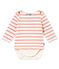 Body marinière brillant bébé fille blanc MARSHMALLOW/rose JOLI BRILLANT