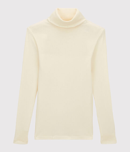 Sous pull en laine et coton Femme blanc MARSHMALLOW