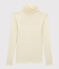 Sous pull en laine et coton Femme blanc MARSHMALLOW