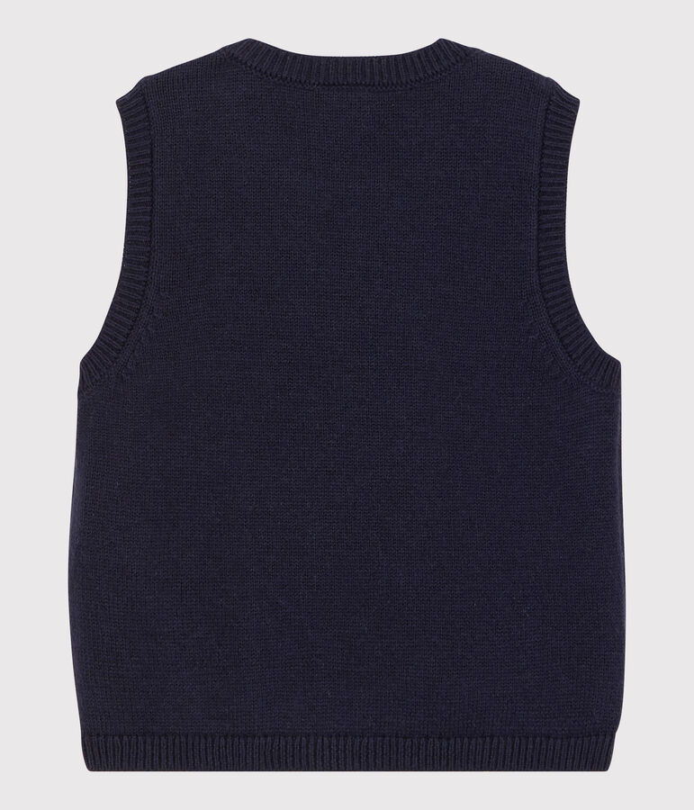 Pull laine et coton b&eacute;b&eacute; bleu