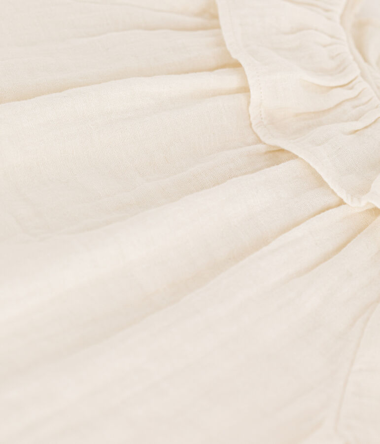 Blouse in katoenen gaas voor meisjes wit