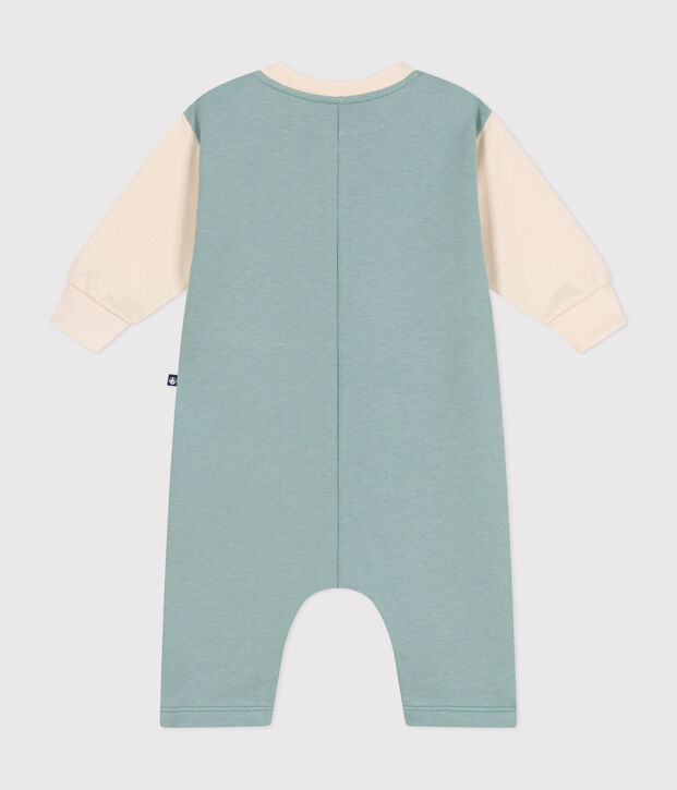 Combinaison longue en molleton b&eacute;b&eacute; vert/&eacute;cru