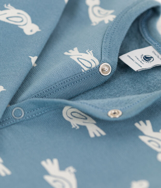 Slaappakje in molton voor baby's blauw/ecru