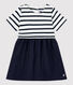 Robe bi-matière en gaze de coton et jersey épais bio bébé