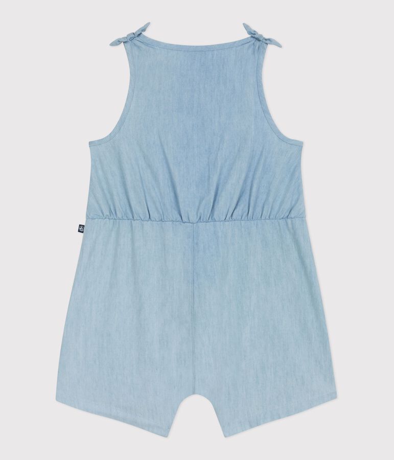 Combinaison courte b&eacute;b&eacute; en chambray bleu BLEU CLAIR