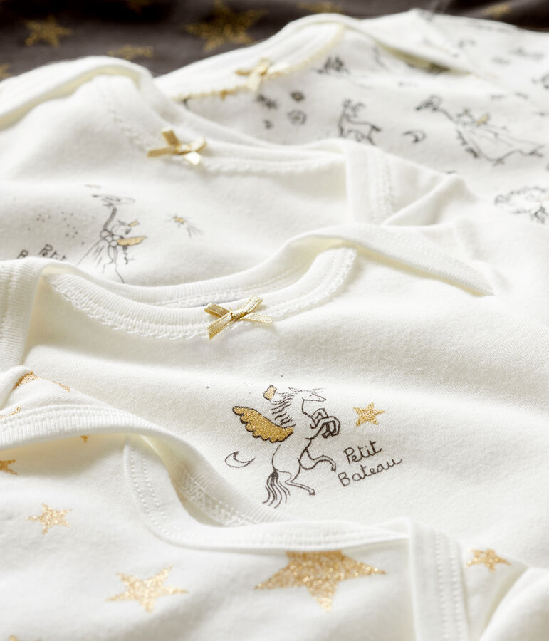 Set van 5 rompertjes met lange mouwen voor babymeisjes variante 1