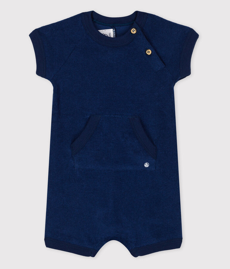 Kort pakje in boucl&eacute;badstof voor baby's blauw MEDIEVAL
