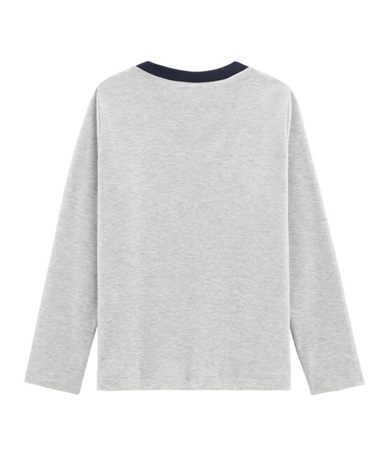 T-shirt met opdruk en lange mouwen jongens grijs BELUGA CHINE