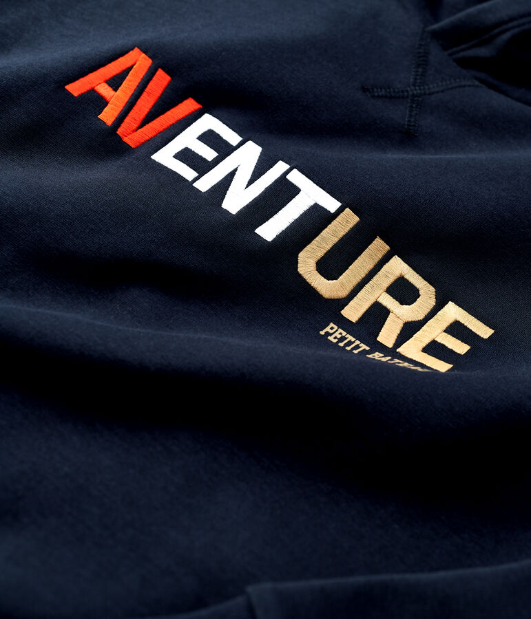 Sweatshirt &agrave; capuche en molleton enfant gar&ccedil;on bleu SMOKING