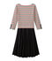 Damesjurk met trompe-l'oeileffect beige COQUILLE/blauw SMOKING/ TERKUIT