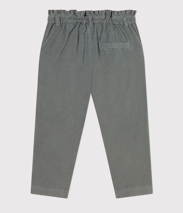 Fijne fluwelen meisjesbroek met wijde pijpen groen