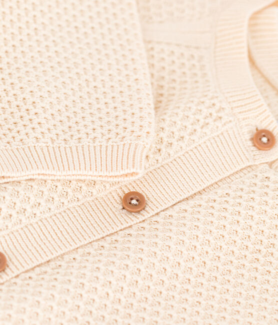 Cardigan voor meisjes in katoen ecru AVALANCHE