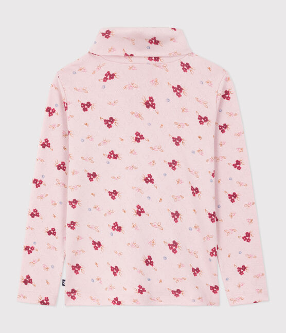 Sous-pull enfant en coton imprimé rose JOLI/blanc MULTICO
