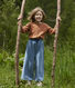 Pantalon large en velours fin enfant fille