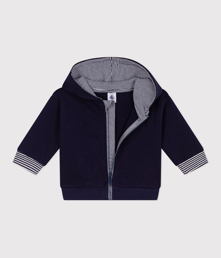 Sweatshirt &agrave; capuche b&eacute;b&eacute; en coton d&eacute;tails ray&eacute;s bleu