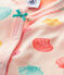 Dors bien bébé fille en côte rose FLEUR/blanc MULTICO