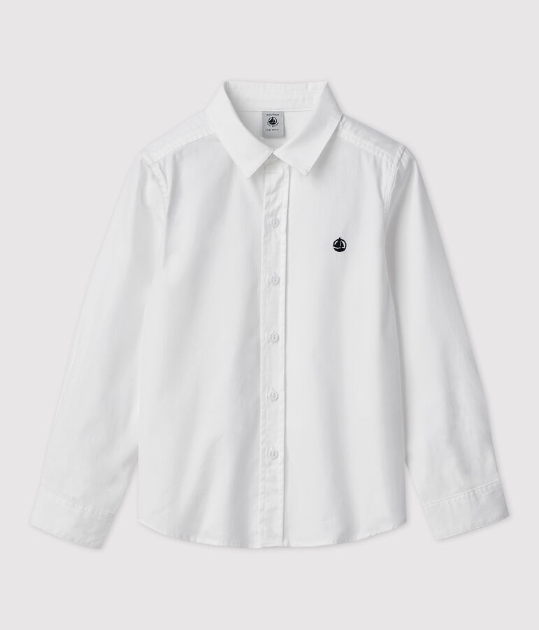 Chemise en coton oxford enfant gar&ccedil;on blanc
