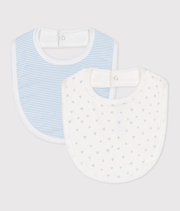 Lots de deux bavoirs b&eacute;b&eacute; en coton imprim&eacute; multicouleur