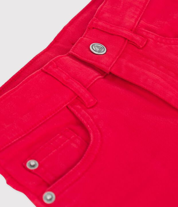 Broek van denim voor Meisjes / Jongens rood