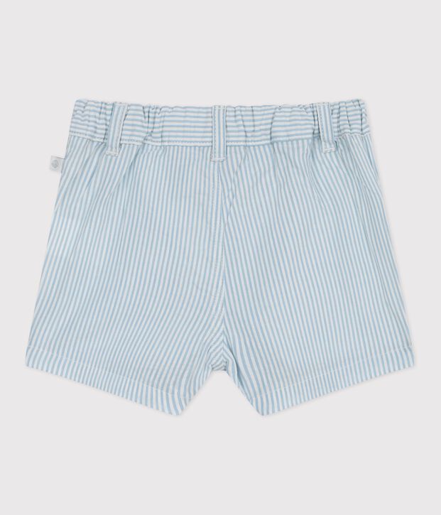 Gestreepte katoenen short voor baby's blauw/blauw