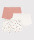 Lot de 3 shorties fleur petite fille en coton