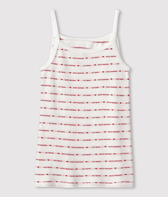 Chemise à bretelles en coton Femme blanc MARSHMALLOW/rouge TERKUIT