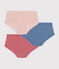 Set van 3 effen slips van ajourkatoen met hoge taille voor kinderen variante 1