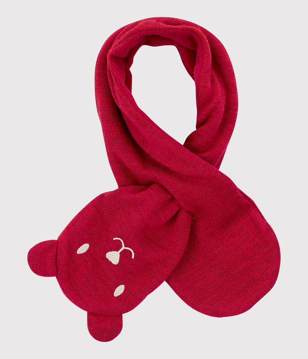 Dubbelzijdige babysjaal van microfleece rood