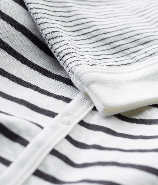 Zachte pyjama zonder voetjes voor babyjongens wit MARSHMALLOW/grijs CAPECOD