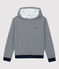 Katoenen Dames sweatshirt met gestreepte capuchon blauw SMOKING/wit MARSHMALLOW