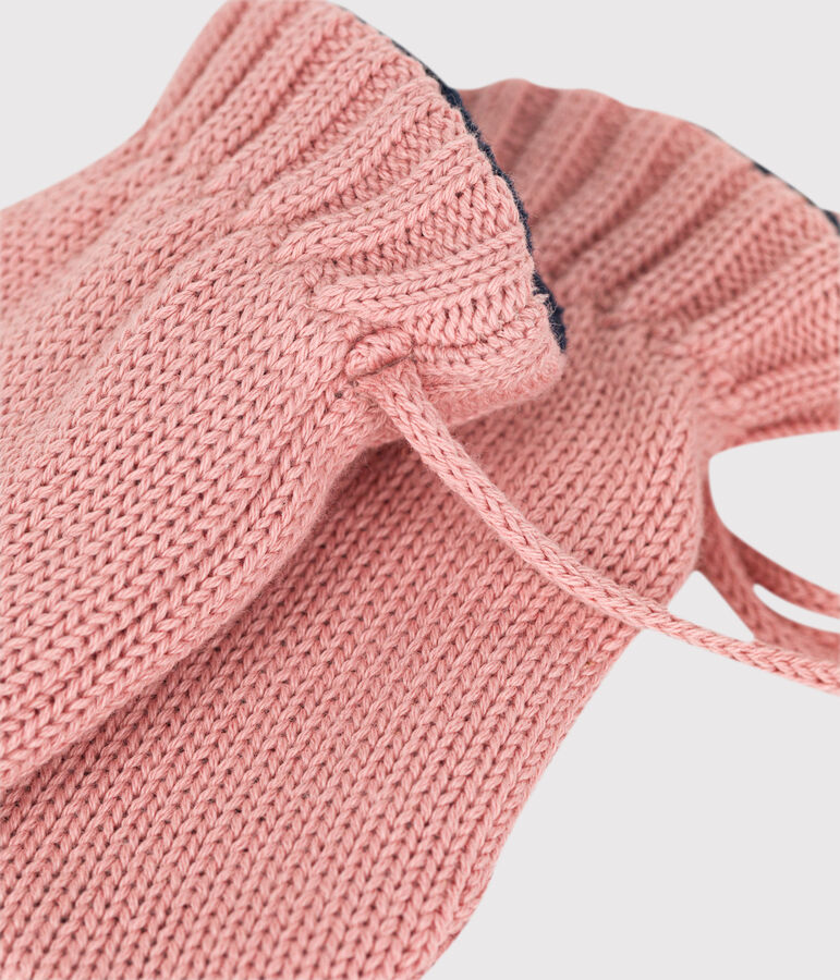 Babywanten van gevoerd tricot en gerecycleerde fleece roze