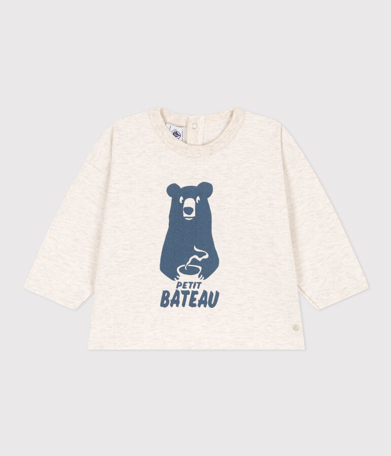 T-shirt met lange mouwen in jersey voor baby's beige
